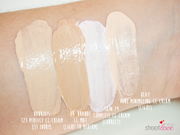 Bourjois 123 Perfect CC Cream Swatch Comaprison with other Brand
