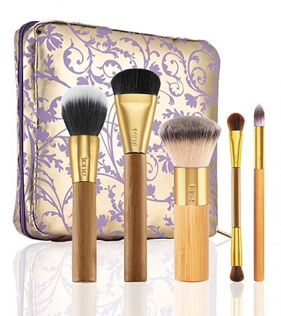 Tarte Brushed With Destiny Set of 5 Bamboo Brushes and Makeup Bag