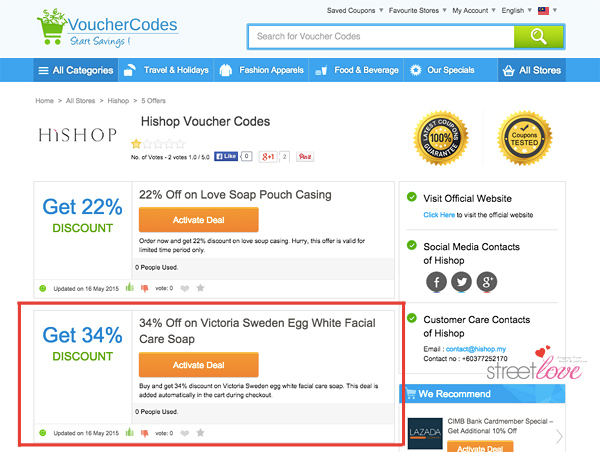 VoucherCodes Hishop Malaysia Online Store 34% Victoria Sweden Egg White Facial Care Soap