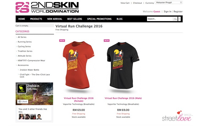2ndskin Virtual Run Challenge 2016 T-shirt