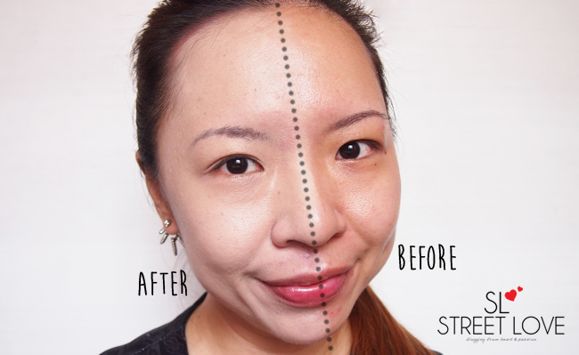 Shiseido Synchro Skin Lasting Liquid Foundation Before and After